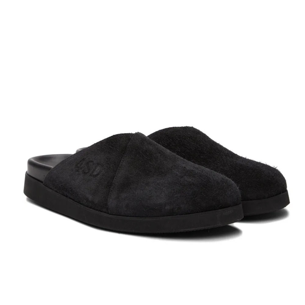 4SDESIGNS Black Suede Sabot Loafers size EU 42 / US 9